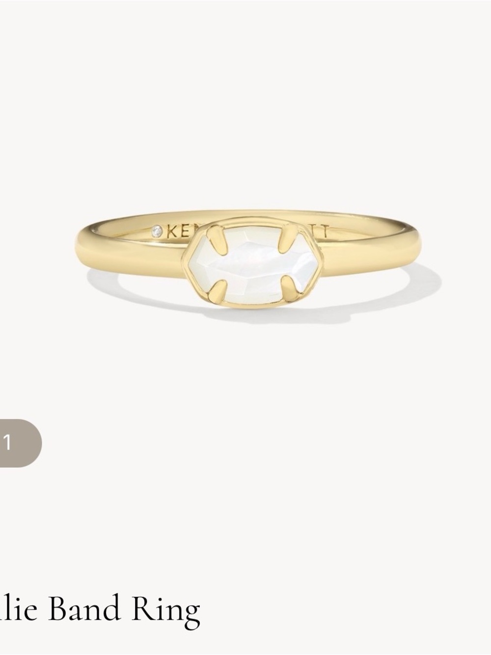 Kendra Scott Gold Ring with White Faceted Stone